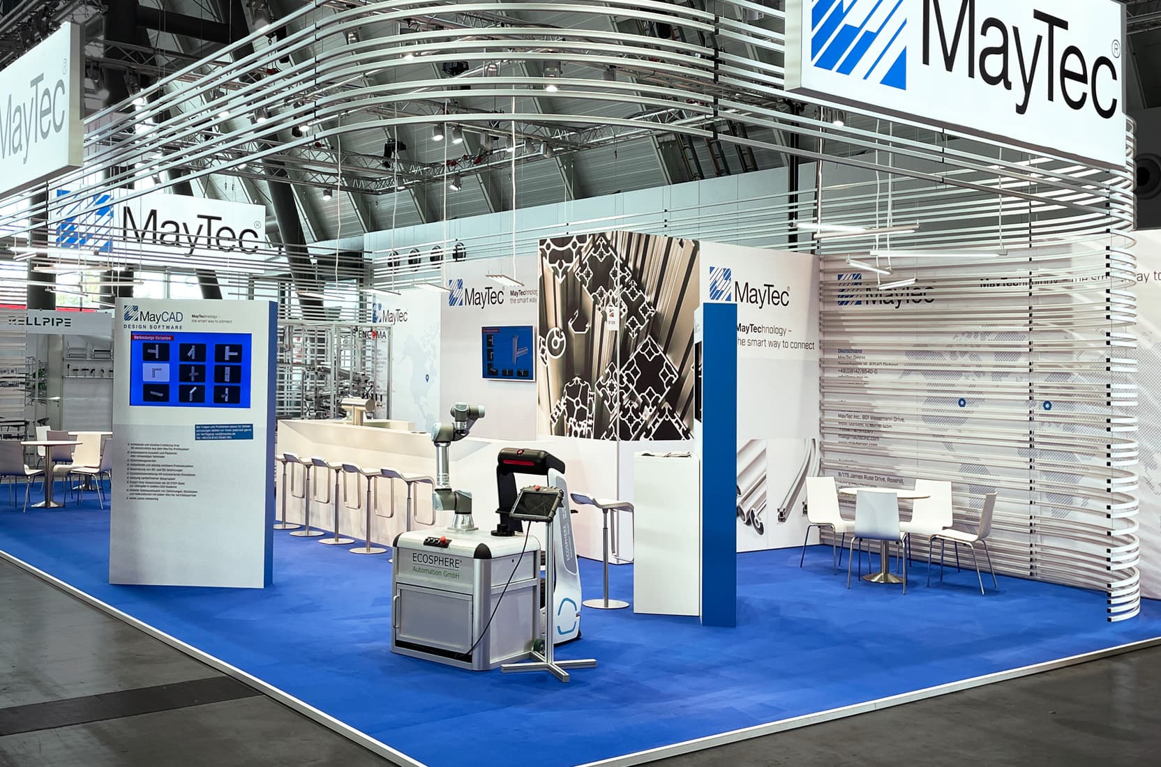 Messestand von Maytec auf der Messe Motec in Stuttgart