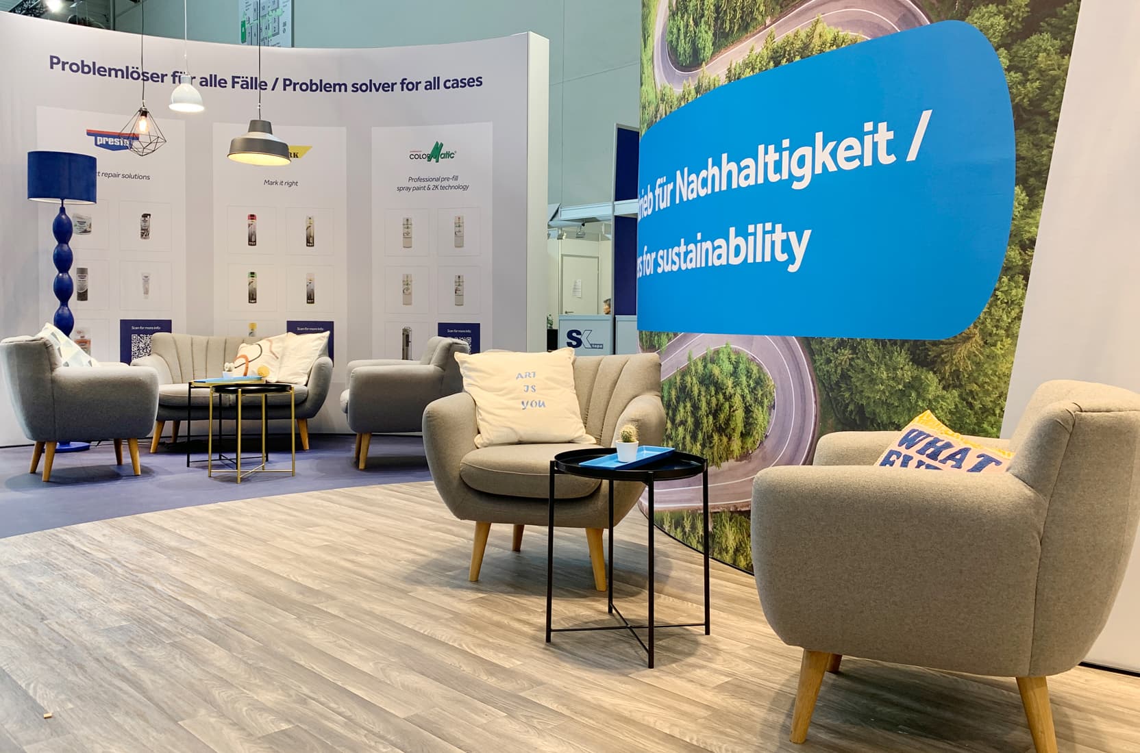 Lounge auf dem Messestand von europena aerosols auf der Messe faf 2024